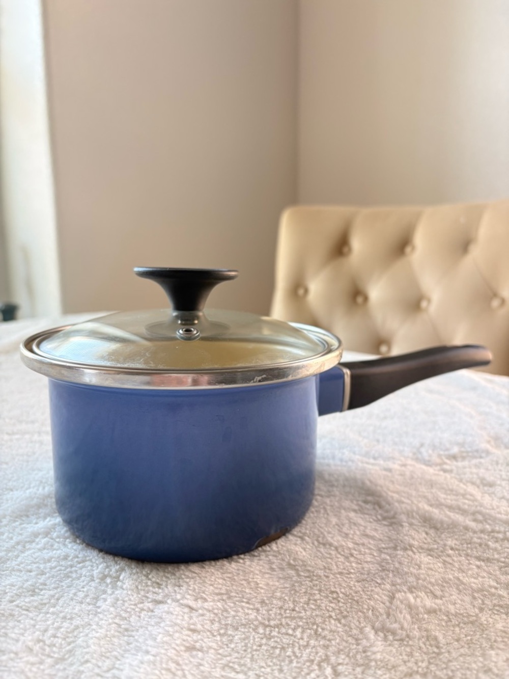 Le Creuset 1.5 qt Classic Round Saucepan Cobalt with Lid